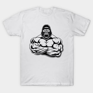 Anthropomorphic gorilla bodybuilder. T-Shirt